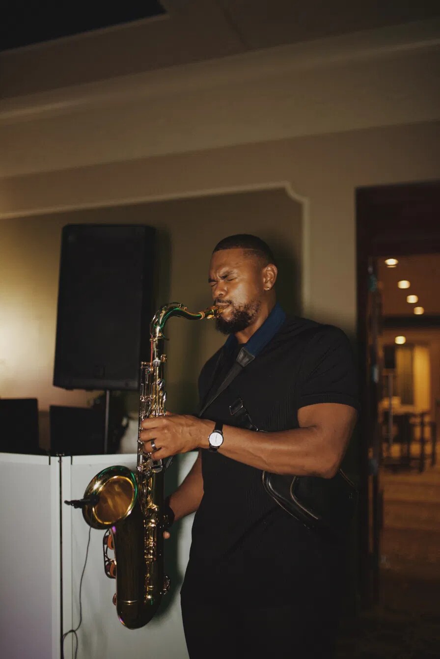 Will Pefok performing live on saxophone